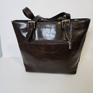 Borse In Pelle vintage brown leather shoulder bag.